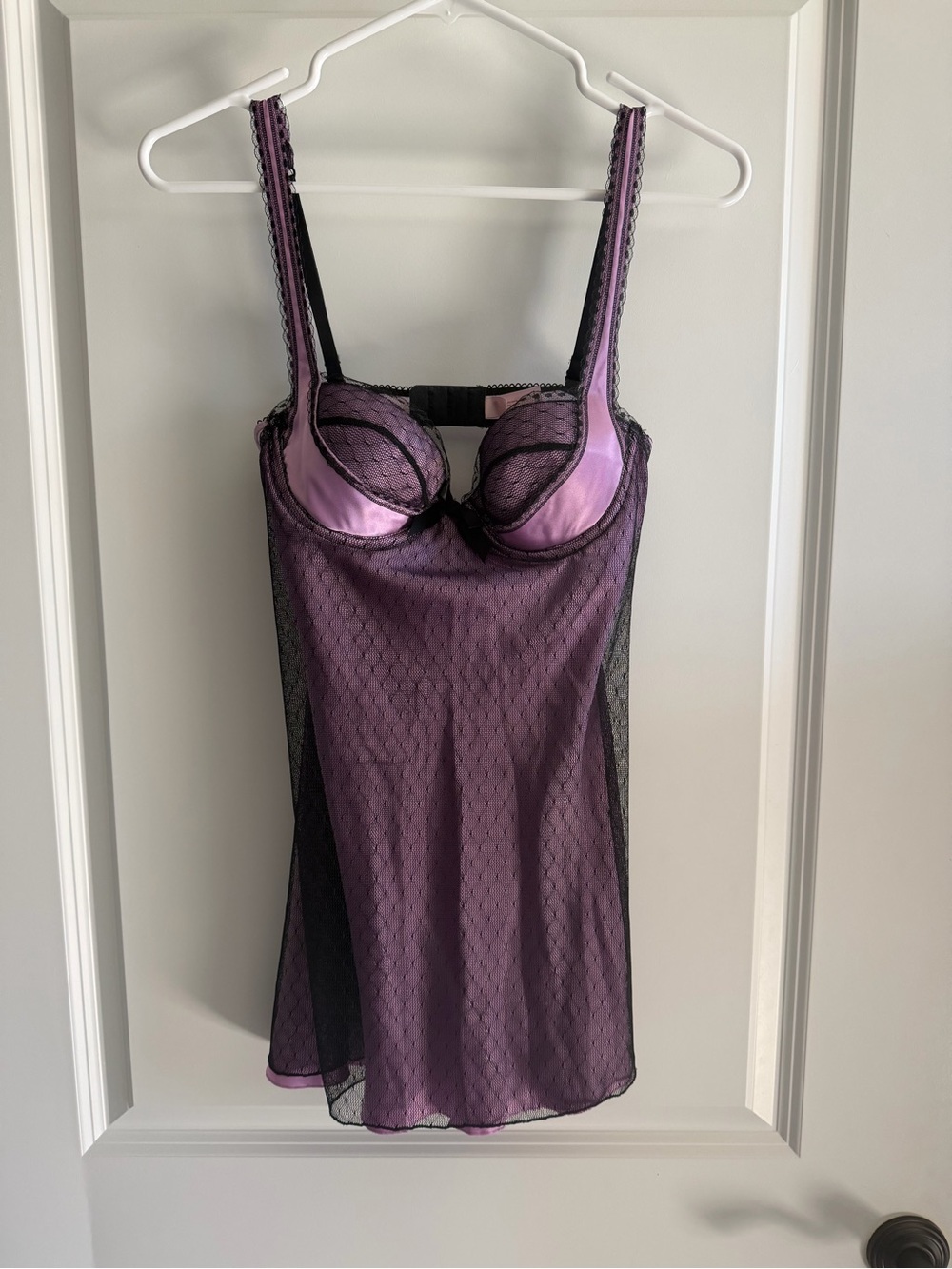 Victoria's Secret Purple & Black Lace Chemise